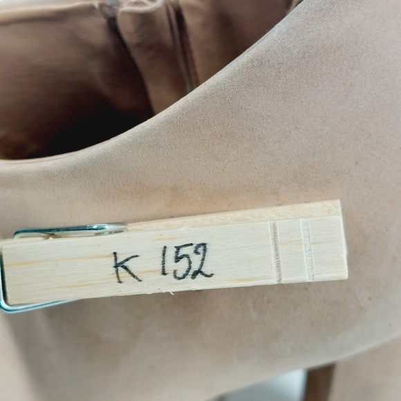 Aldo Cream Suede Leather Peep Toe High Block Heel Booties K152 - Picture 14 of 14